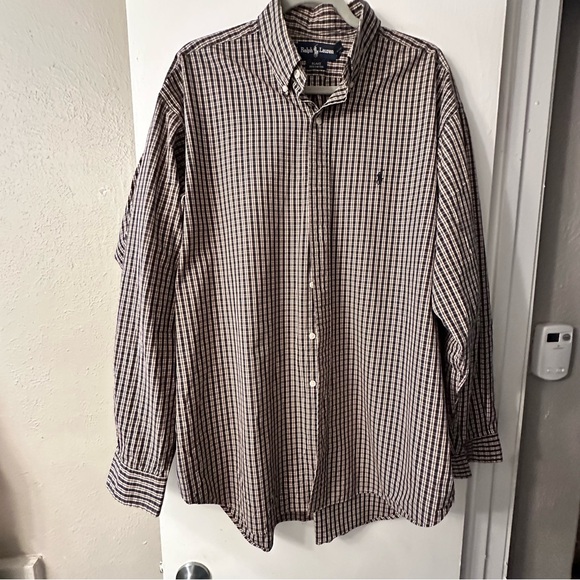 Ralph Lauren Men's Brown Plaid Shirt Size XL - Picture 2 of 11